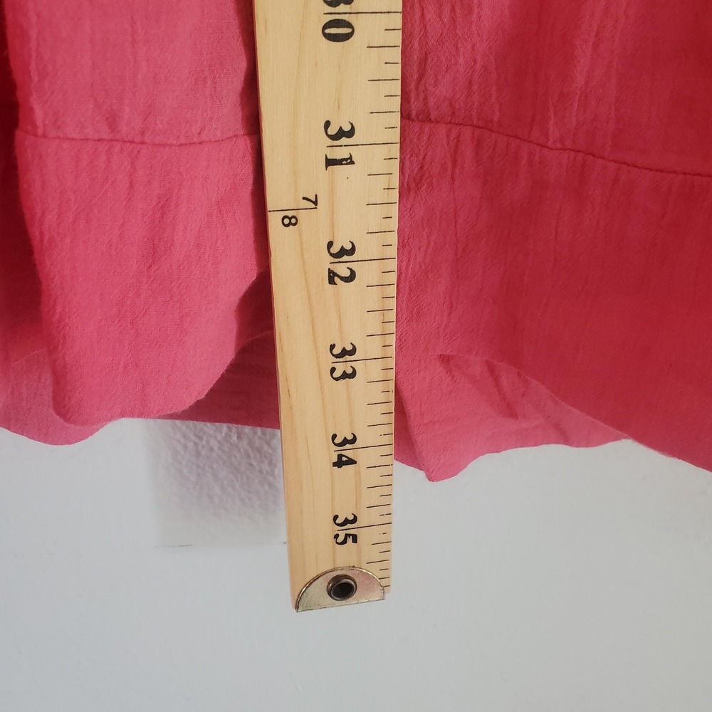 Tuckernuck Pomander Place Dress Women L Pink Lined Beaded Boho Ruffle - Picture 3 of 7